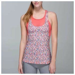 lululemon Women Size 2 Coral Orange Floral Racerba